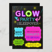 Invitation de partie de sleepover de lueur (Devant / Derrière)