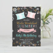 Invitation de partie de sleepover d'hiver (Debout devant)