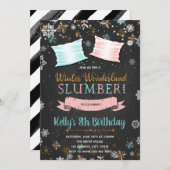 Invitation de partie de sleepover d'hiver (Devant / Derrière)