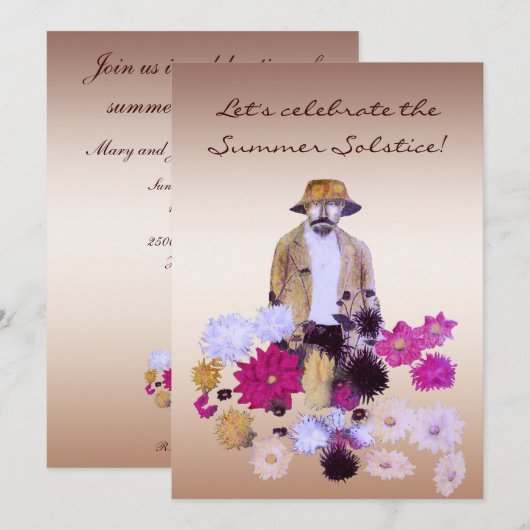 Invitation de partie de solstice d'été (Devant / Derrière)