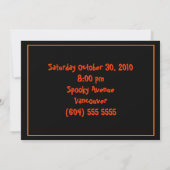 Invitation de partie de sorcière de Halloween (Dos)