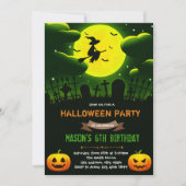Invitation de partie de sorcière de Halloween (Devant)