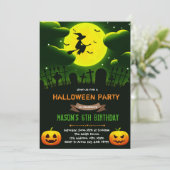 Invitation de partie de sorcière de Halloween (Debout devant)