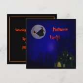 Invitation de partie de sorcière de Halloween (Devant / Derrière)