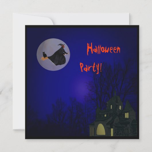 Invitation de partie de sorcière de Halloween (Devant)