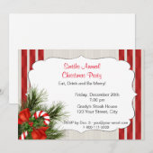 Invitation de partie de sucre de canne de Noël (Devant / Derrière)