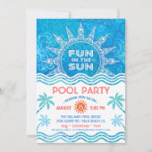 Invitation de partie de Sun d'été (Devant)