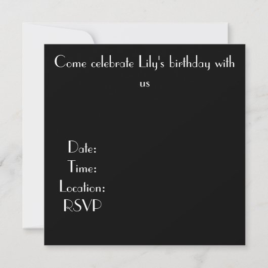 Invitation de partie de talons hauts (Dos)