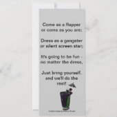 Invitation de partie de thème d'années '20 (Dos)