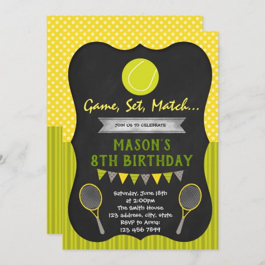 Invitation de partie de thème d'anniversaire de (Devant / Derrière)