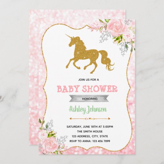 Invitation de partie de thème de baby shower de (Devant / Derrière)