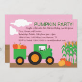 Invitation de partie de thème de ferme de chute (Devant / Derrière)