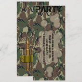 Invitation de partie de thème de soldat (Devant / Derrière)