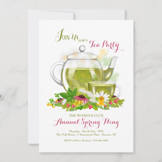 Invitation de partie de tisane (Devant)