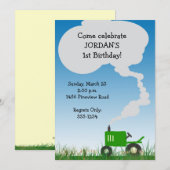 Invitation de partie de tracteur : Tracteur vert (Devant / Derrière)