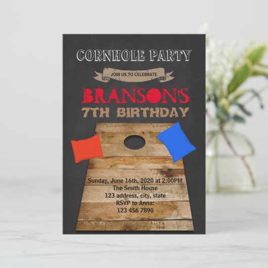 Invitation de partie de trou de maïs (Debout devant)