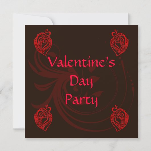 Invitation de partie de Valentine (Devant)