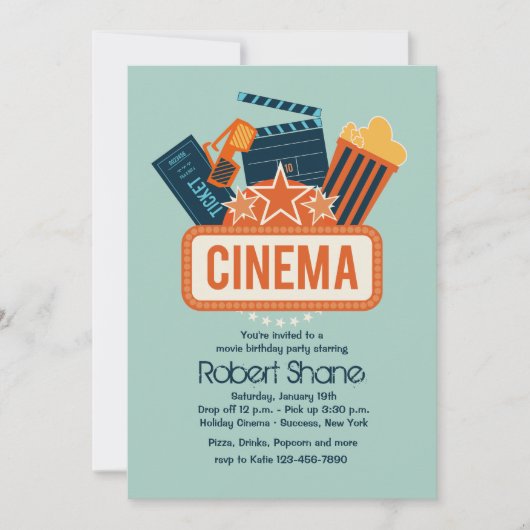 Invitation de partie de vedette de cinéma (Devant)