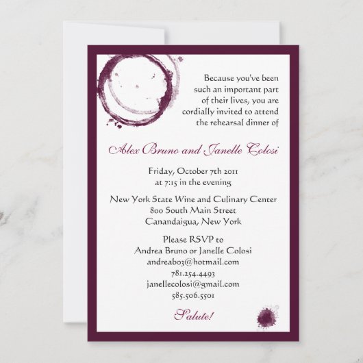 Invitation de partie de vin (Devant)