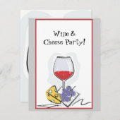 Invitation de partie de vin et de fromage (Devant / Derrière)