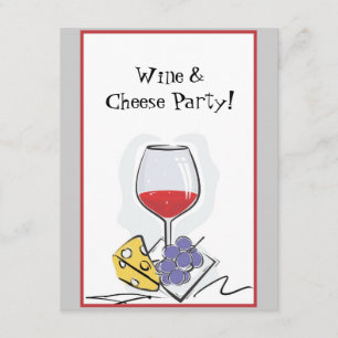 Invitation de partie de vin et de fromage