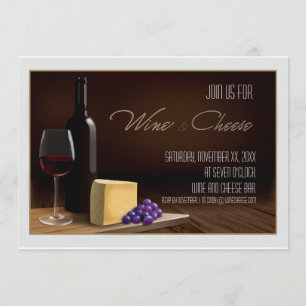 Invitation de partie de vin et de fromage