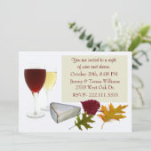 Invitation de partie de vin et de fromage de chute (Debout devant)