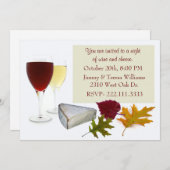 Invitation de partie de vin et de fromage de chute (Devant / Derrière)