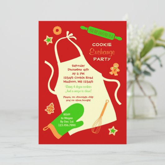 Invitation de partie d'échange de biscuit de Noël (Debout devant)