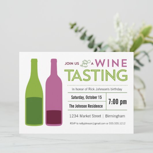 Invitation de partie d'échantillon de vin (Debout devant)