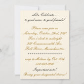 Invitation de partie d'échantillon de vin (Dos)