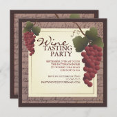 Invitation de partie d'échantillon de vin de vigne (Devant / Derrière)