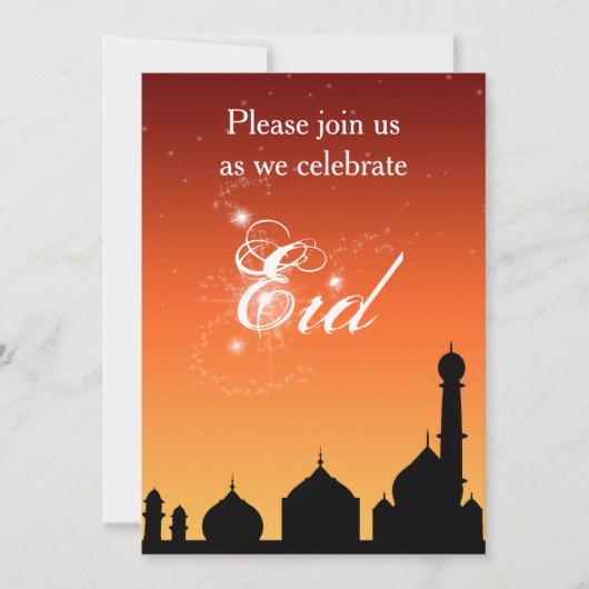 Invitation de partie d'Eid de ciel de soirée de (Devant)