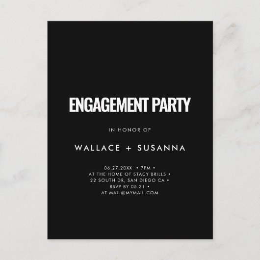 Invitation de partie d'engagement minimaliste simp (Devant)