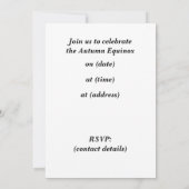 Invitation de partie d'équinoxe d'automne (Dos)