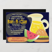 Invitation de partie d'été de Barre-b-Que (Devant / Derrière)