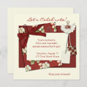 Invitation de partie d'été de fraise (Devant / Derrière)