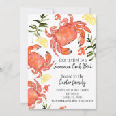 Invitation de partie d'été d'ébullition de crabe (Devant)