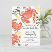 Invitation de partie d'été d'ébullition de crabe (Debout devant)