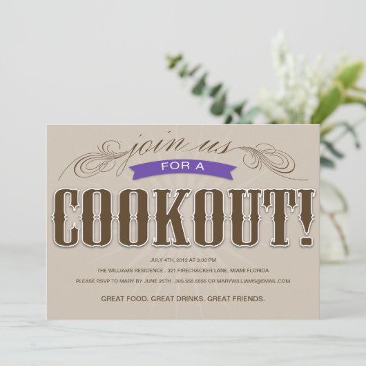 INVITATION DE PARTIE D'ÉTÉ DU BARBECUE %PIPE% (Debout devant)