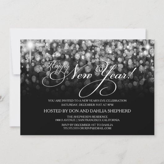 Invitation de partie d'Ève de la bonne année (Devant)