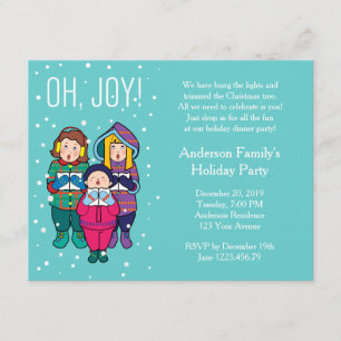 Invitation de partie d'hiver de chants de Noël