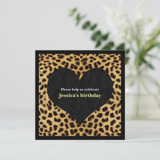 Invitation de partie d'impression de guépard (Debout devant)