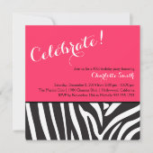 Invitation de partie d'impression de zèbre (Devant)