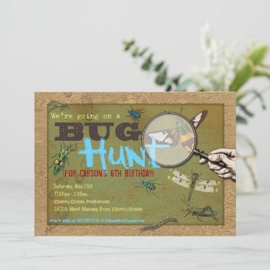 Invitation de partie d'insecte de chasse à insecte (Debout devant)