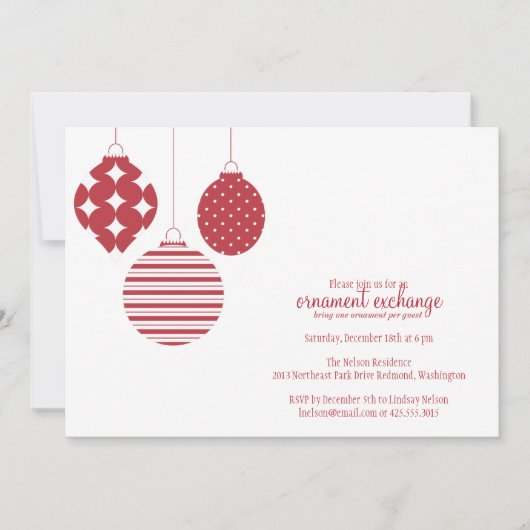 Invitation de partie d'ornements (Devant)