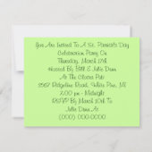 Invitation de partie du jour de St Patrick (Dos)