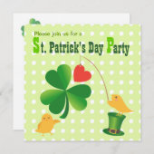 Invitation de partie du jour de St Patrick heureux (Devant / Derrière)