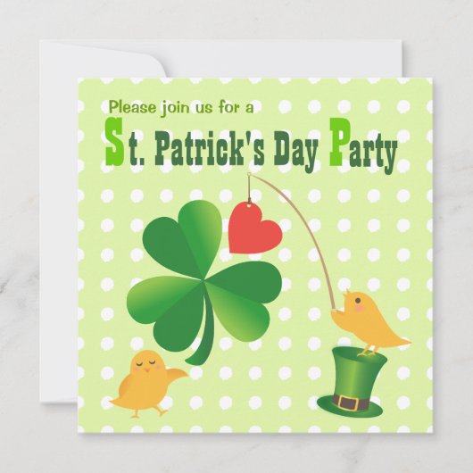 Invitation de partie du jour de St Patrick heureux (Devant)