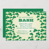 Invitation de partie du jour de St Patrick mignon (Devant / Derrière)
